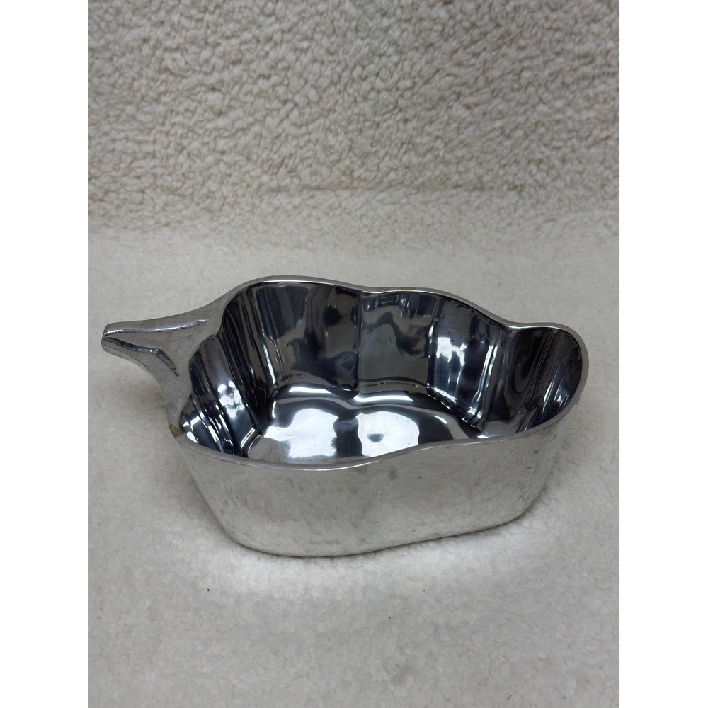 Holland Boone Polished Pewter Pepper Shape Bowl Silver Tone Vintage